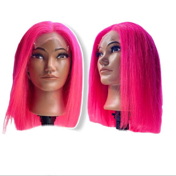 Hot Pink Brazilian Hair Wig (8 inch) main image 4